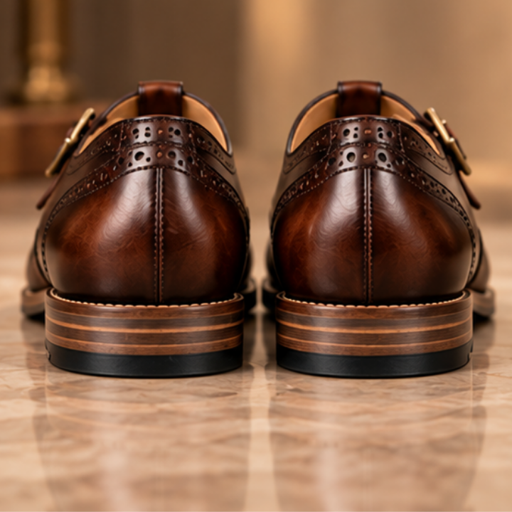 Darius Patina Tan Brown Brogue Sandal Shoe