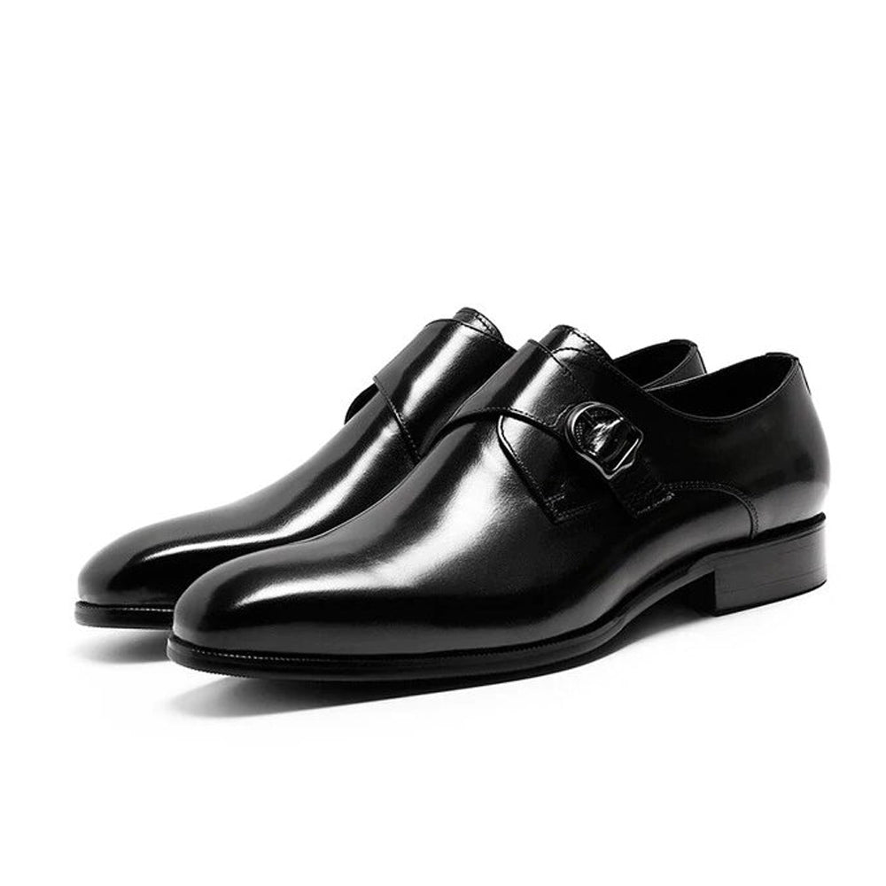Hemsworth Black Single Monk Strap - Romèro Ferrera