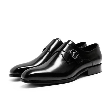 Hemsworth Black Single Monk Strap - Romèro Ferrera