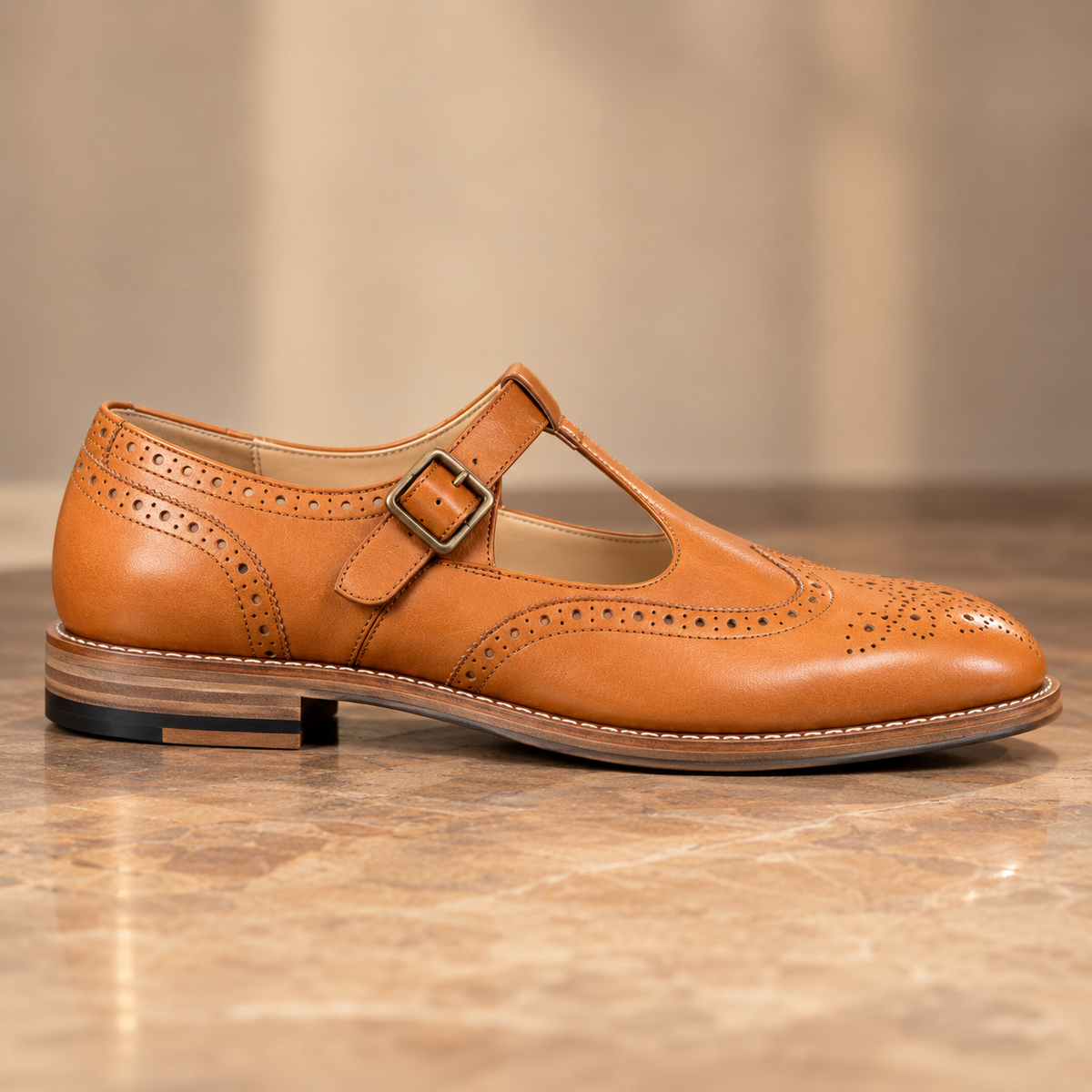 Darius Tan Brogue Sandal Shoe