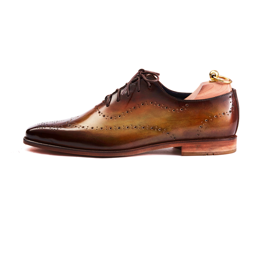 James Burgundy & Olive Green Patina Wholecut