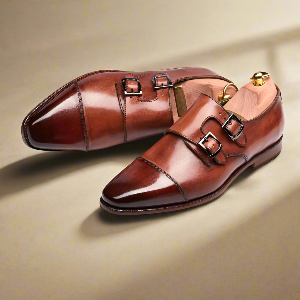 Alois Tan Toecap Double Monk Strap