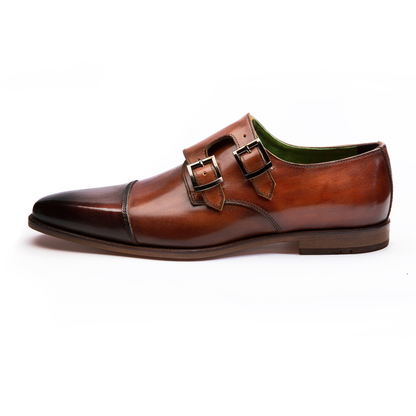 Alois Tan Toecap Double Monk Strap