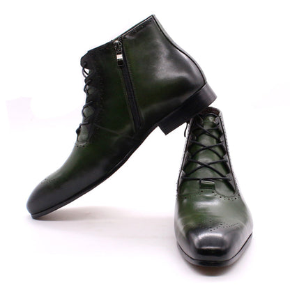 Zyan Olive Green Lace Up Boot