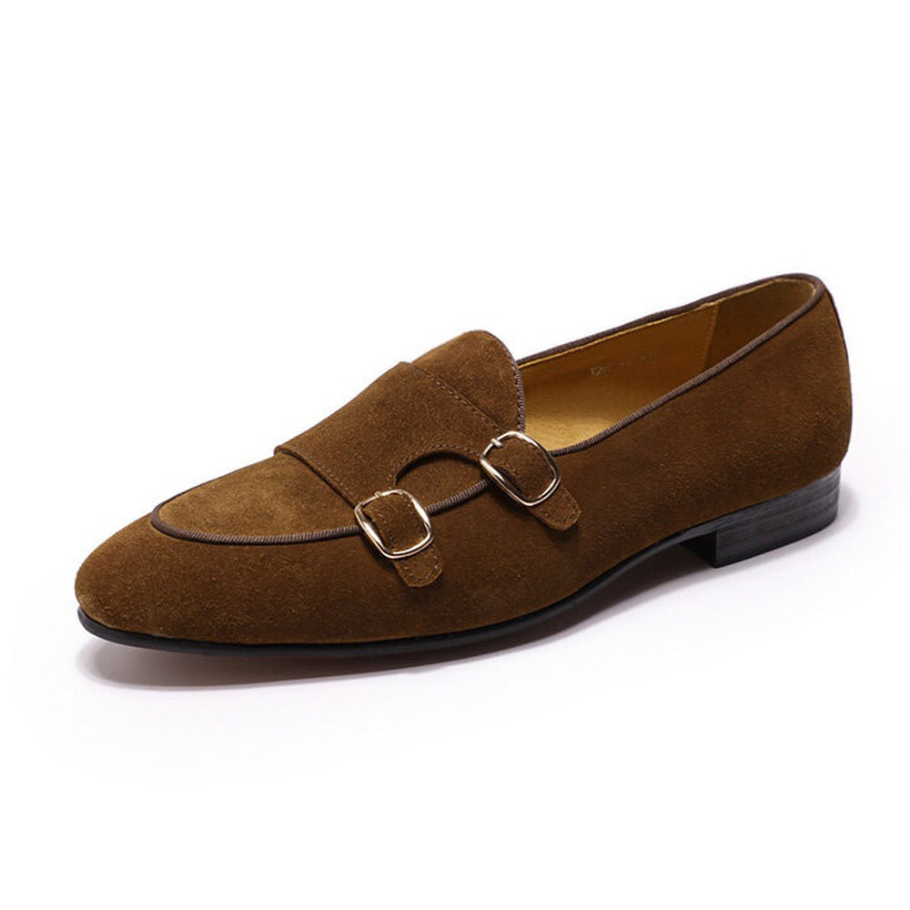 Kyobe Tan Suede Monk Strap Loafer - Romèro Ferrera