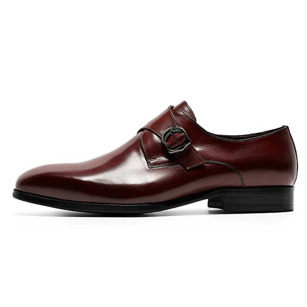 Hemsworth Burgundy Single Monk Strap - Romèro Ferrera