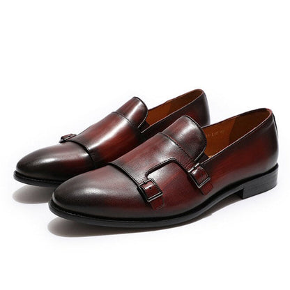 Kyle Burgundy Monk Strap Loafer - Romèro Ferrera