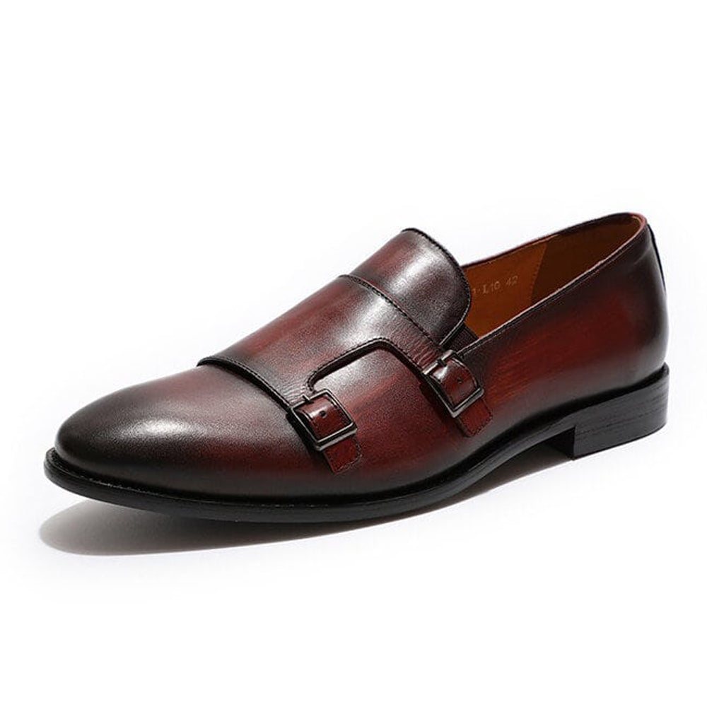Kyle Burgundy Monk Strap Loafer - Romèro Ferrera