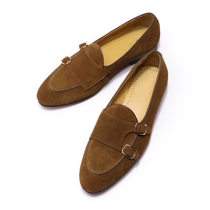 Kyobe Tan Suede Monk Strap Loafer - Romèro Ferrera