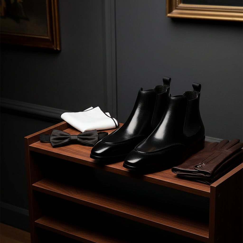 Hector Black Slip-on Chelsea Boot