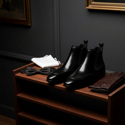 Hector Black Slip-on Chelsea Boot