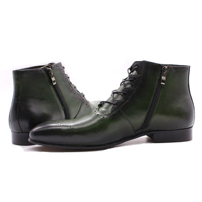 Zyan Olive Green Lace Up Boot