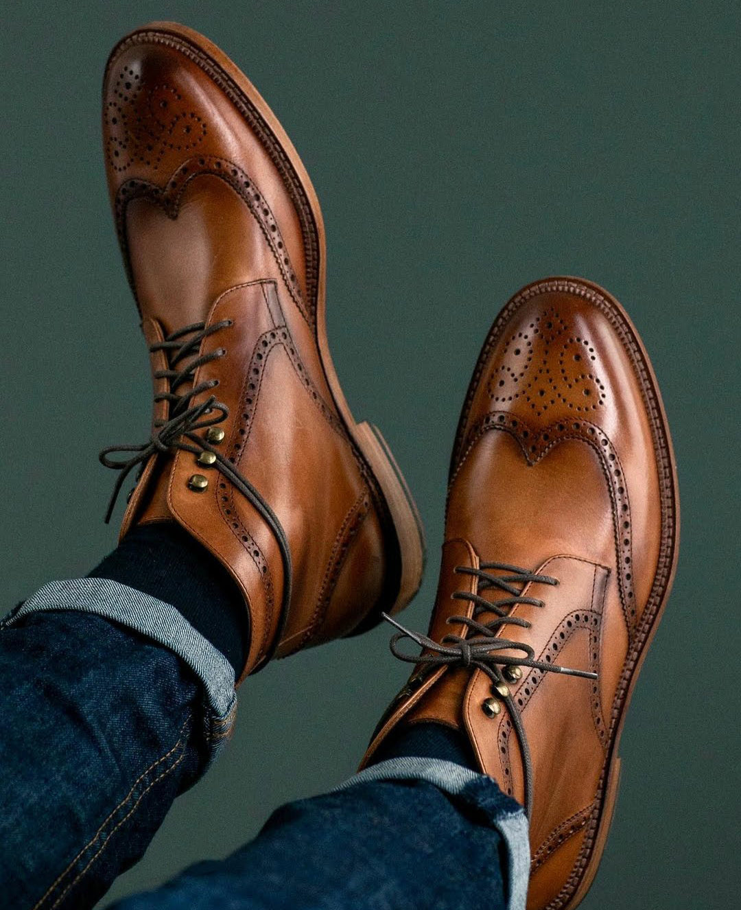 Robert Honey Tan Leather Military Lace Up Boot