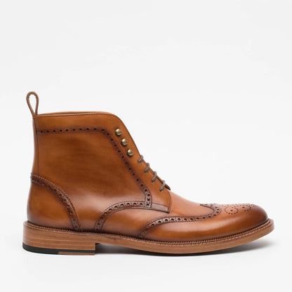 Robert Honey Tan Leather Military Lace Up Boot