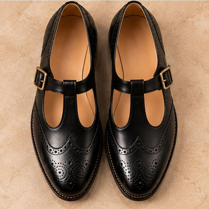 Darius Black Brogue Sandal Shoe