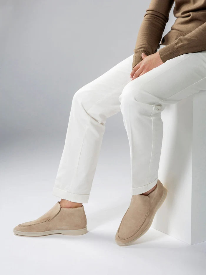 Noel Beige Suede Long Loafer