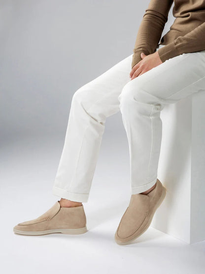 Noel Beige Suede Long Loafer