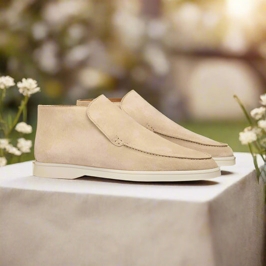 Noel Beige Suede Long Loafer