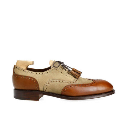 Theodore Beige Suede & Tan Wingtip Oxford