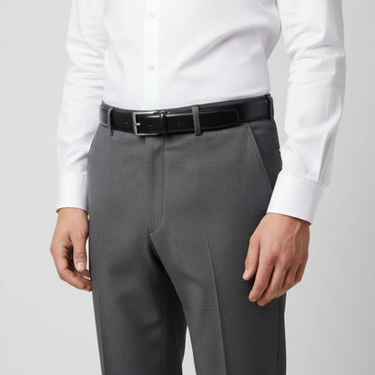 Black Italian Leather Belt