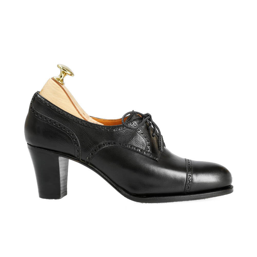Alexandra Black Derby Heel for Women