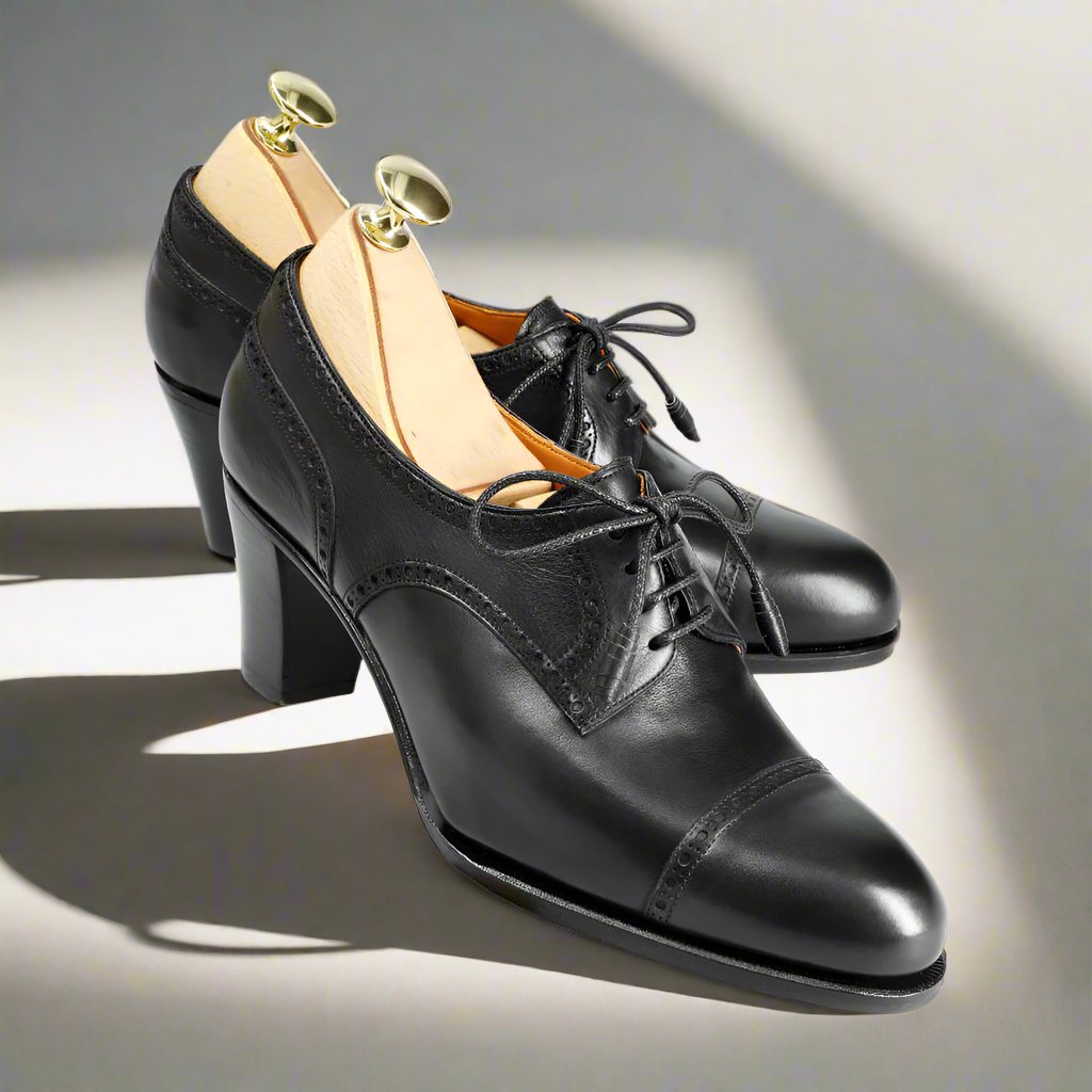 Alexandra Black Derby Heel for Women