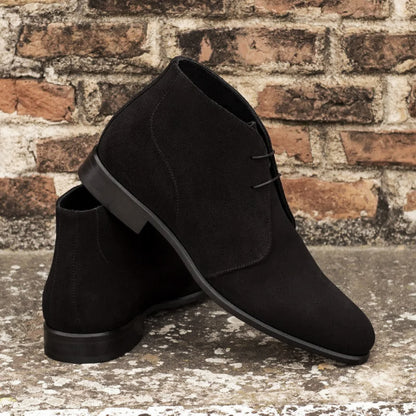 Barney Black Suede Leather Chukka