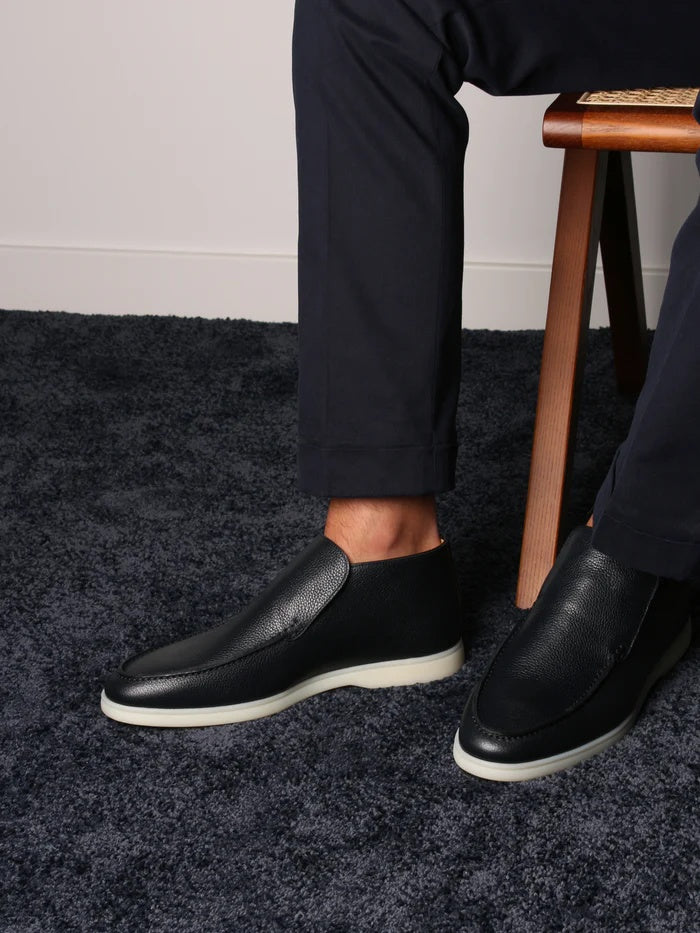Noel Black Mild Leather Long Loafer