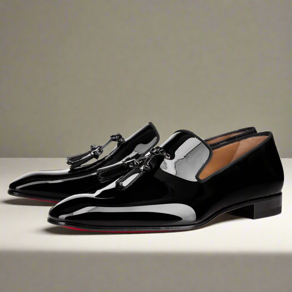 Gavin Black Patent Tassel Loafer