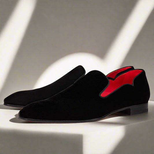 Marvin Black Velvet Slip-on