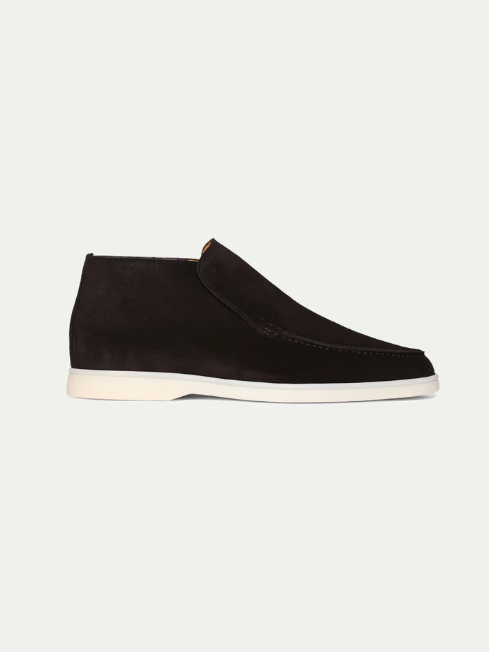 Noel Black Suede Long Loafer