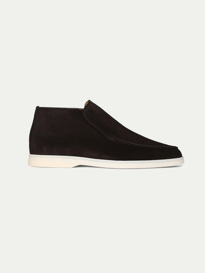 Noel Black Suede Long Loafer