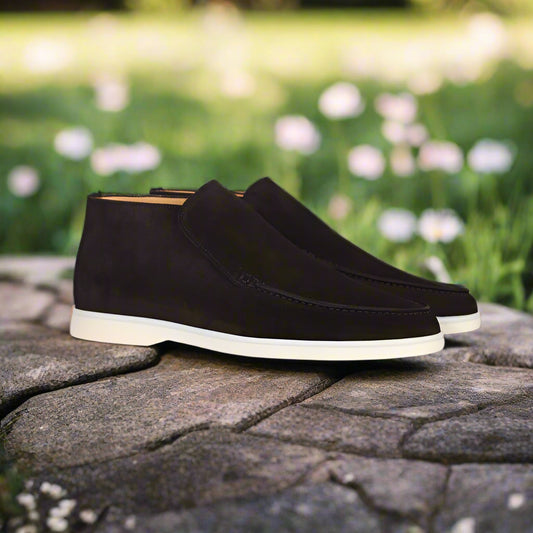 Noel Black Suede Long Loafer