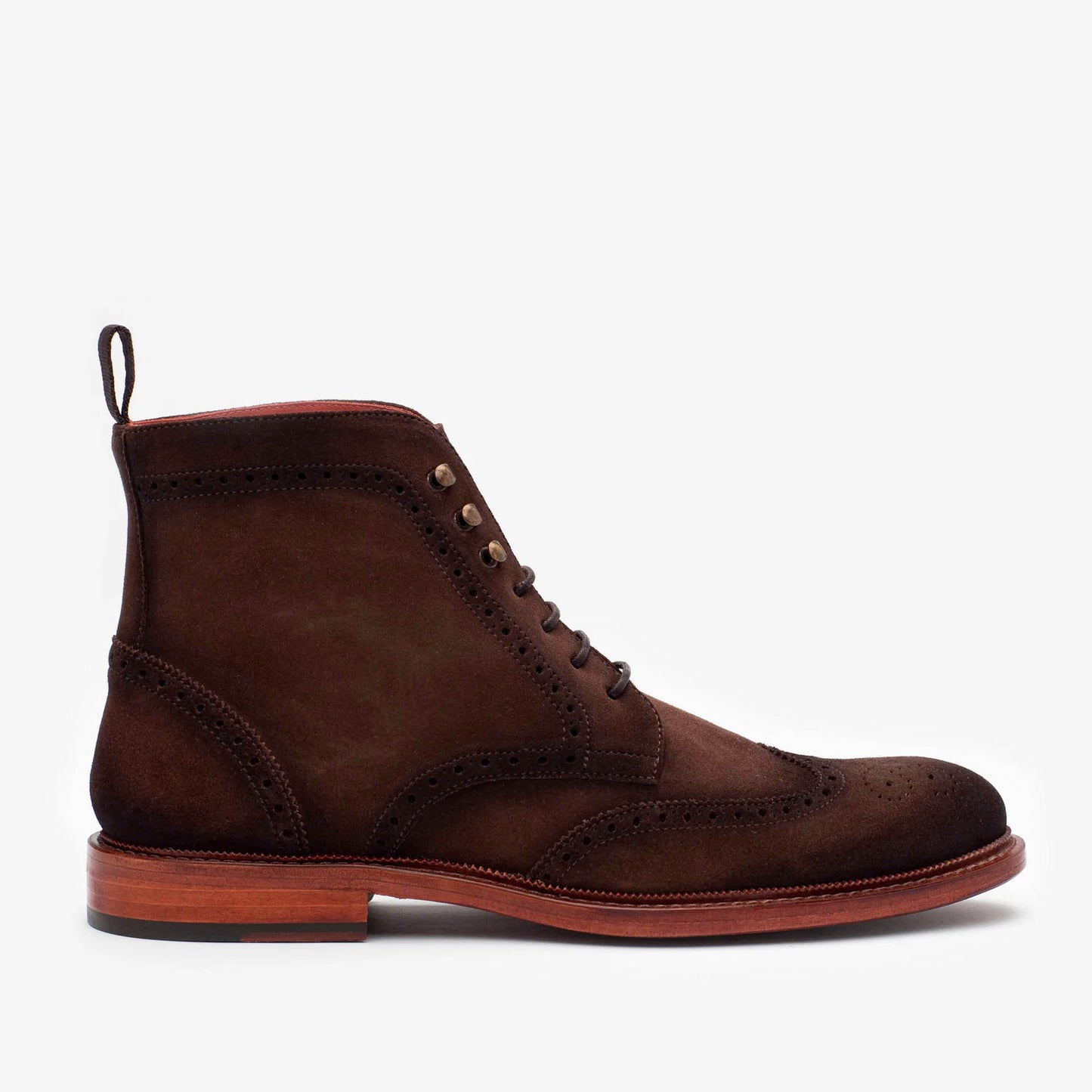 Robert Brown Suede Leather Military Lace Up Boot