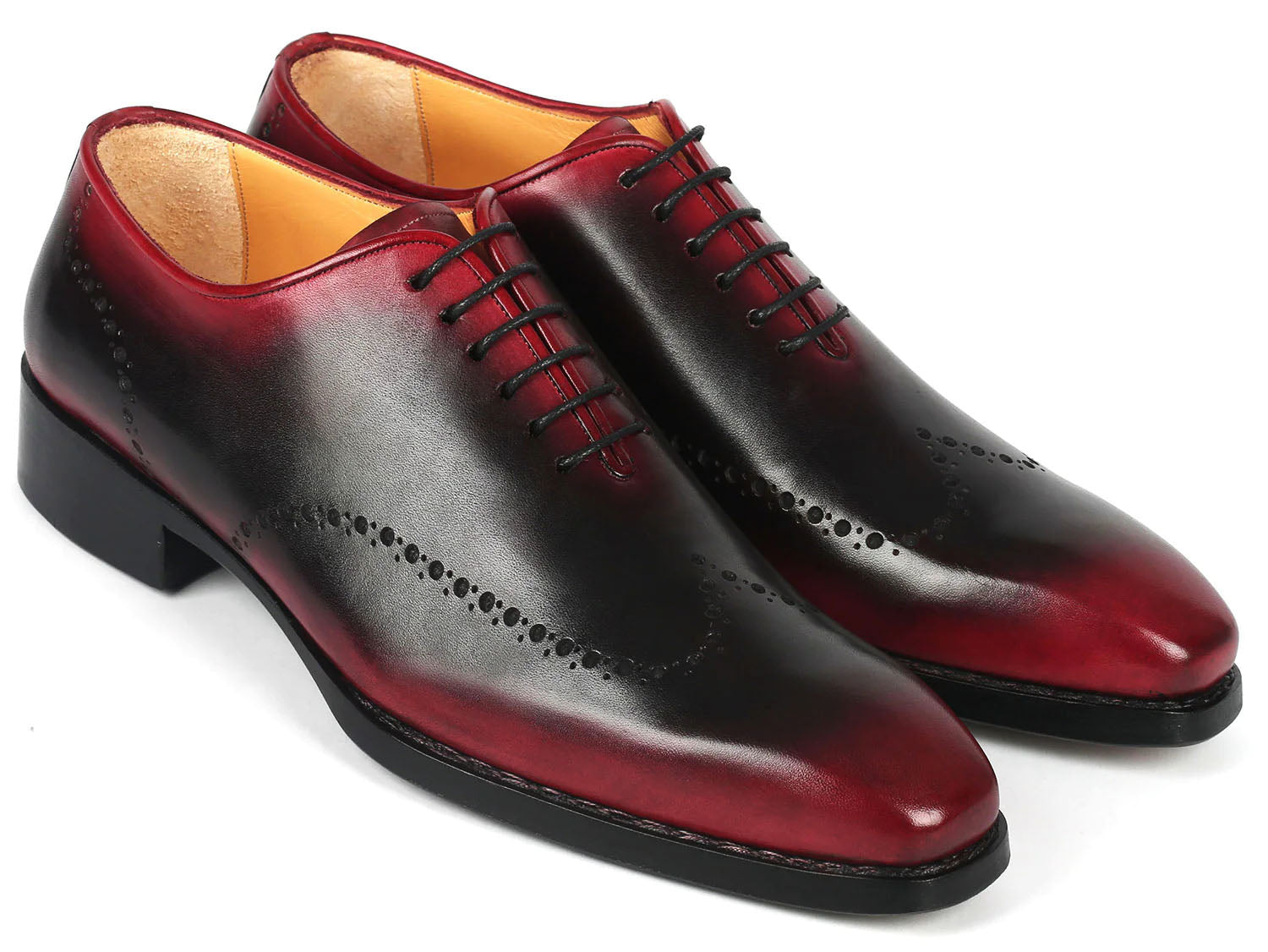 Black and Red Dual Tone Leather Shoes for Men The Royale Peacock
