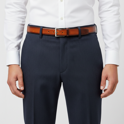 Cognac Tan Italian Leather Belt