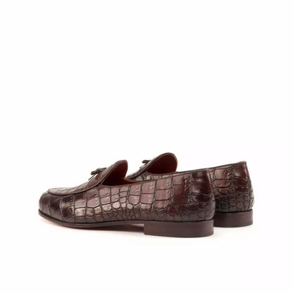 Ben Dark Brown Croco Print Slip-on Loafer