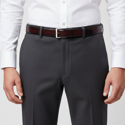 Burgundy Italian Leather Belt