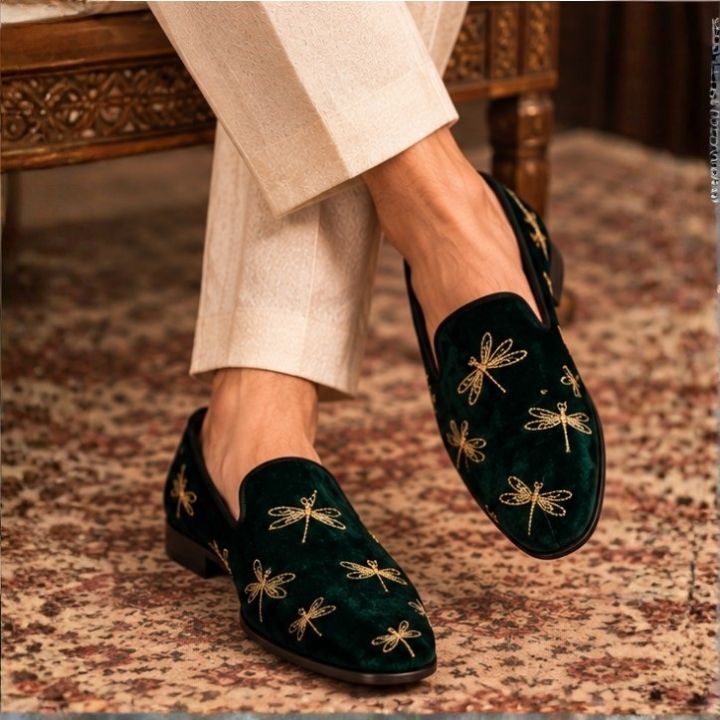 Kaveh Emerald Green Embroidered Loafer
