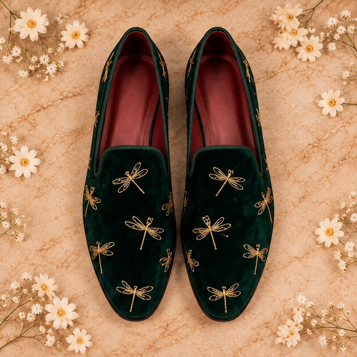 Kaveh Emerald Green Embroidered Loafer