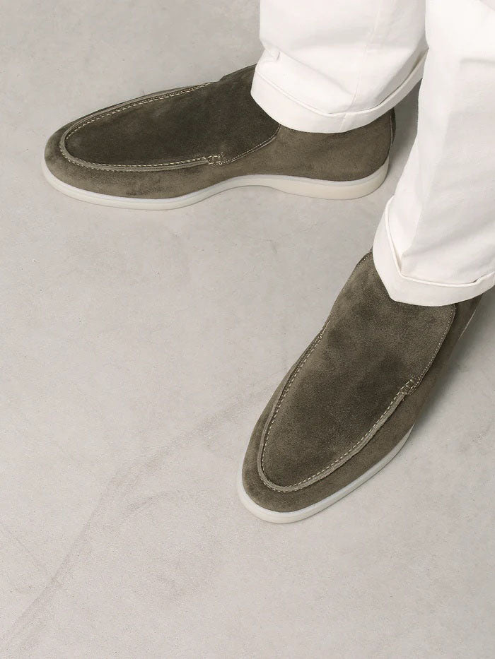 Noel Grey Suede Long Loafer