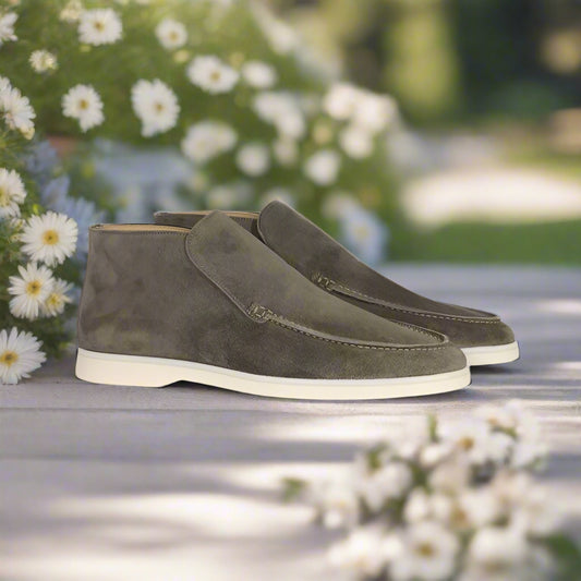 Noel Grey Suede Long Loafer