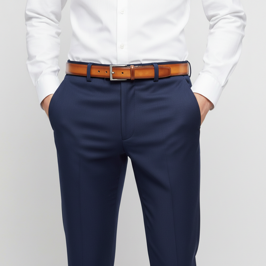 Light Tan Italian Leather Belt