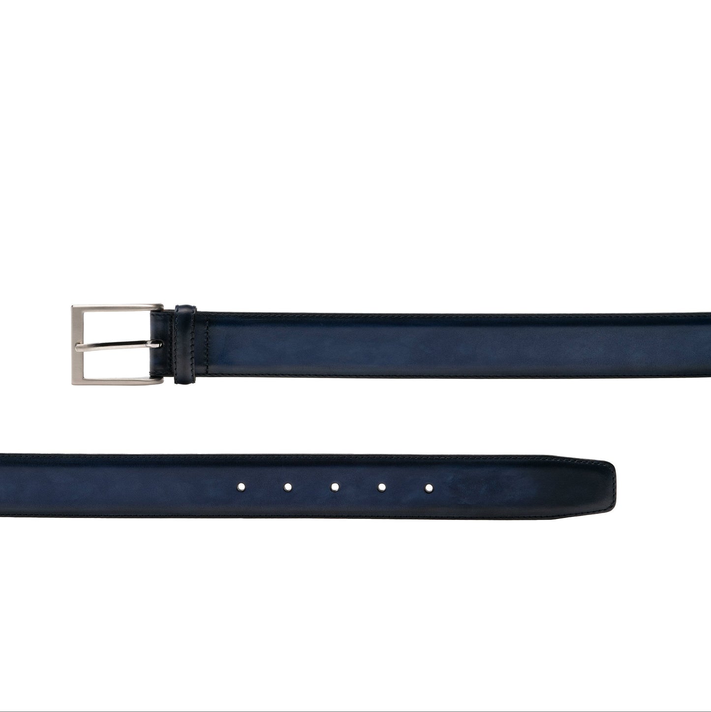 Navy Blue Italian Leather Belt