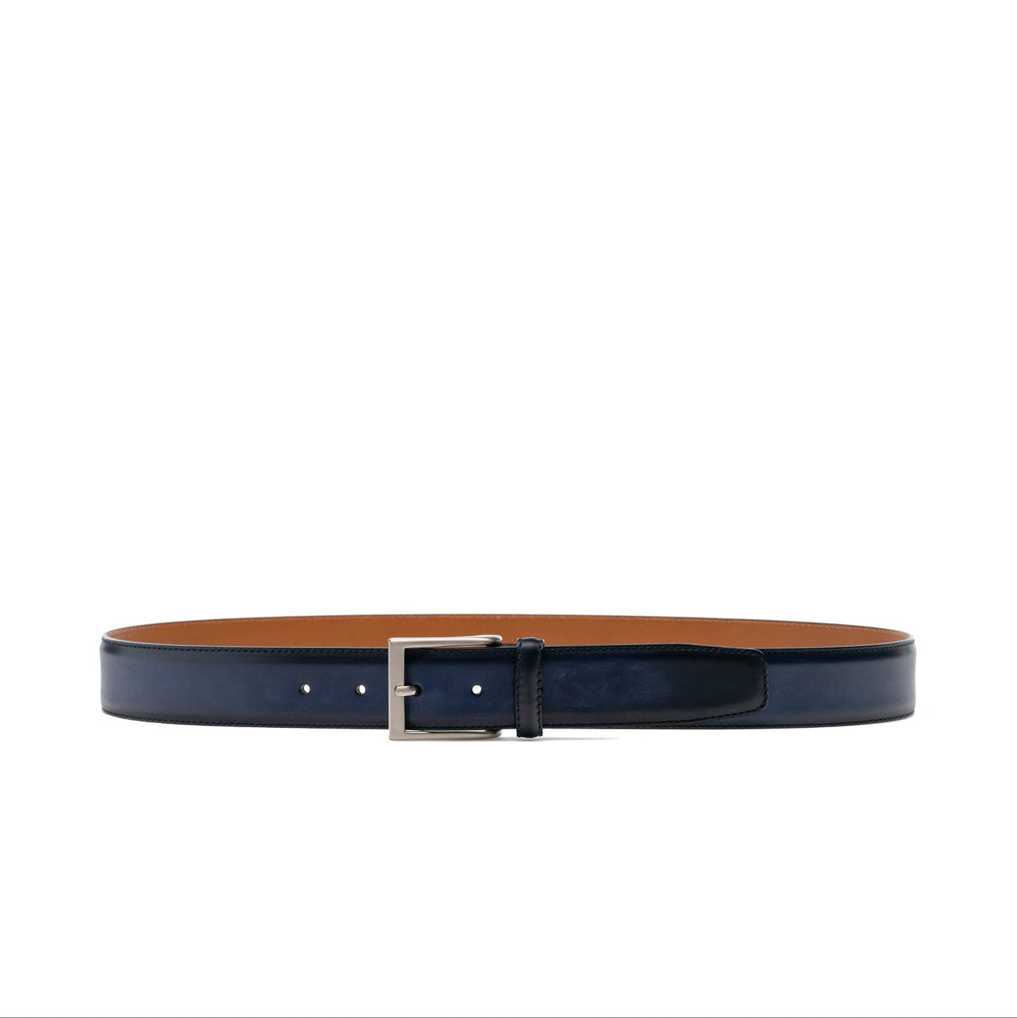 Navy Blue Italian Leather Belt