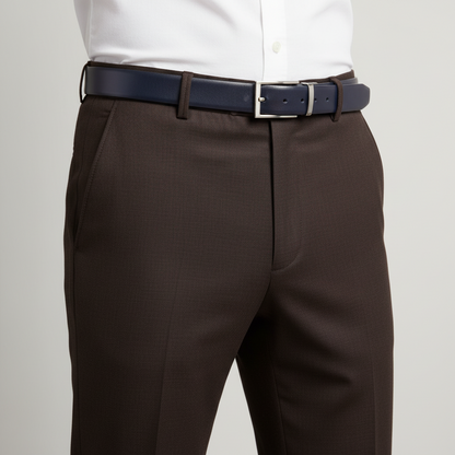 Navy Blue Italian Leather Belt