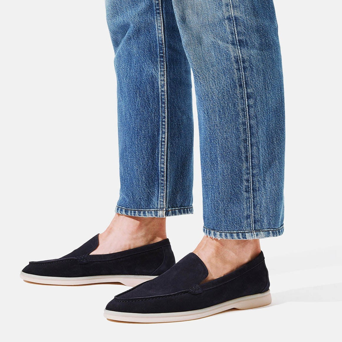 Cyrus Summer Navy Blue Suede Loafer