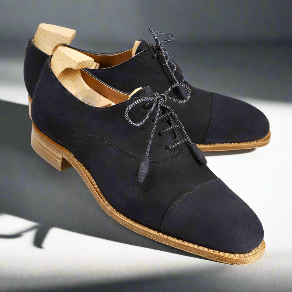 Edie Navy Blue Suede Oxford for Women