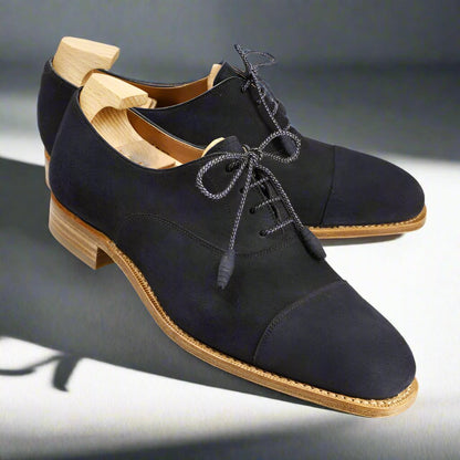 Edie Navy Blue Suede Oxford for Women