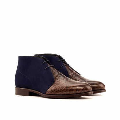 Arthur Croco Print Navy Blue Chukka